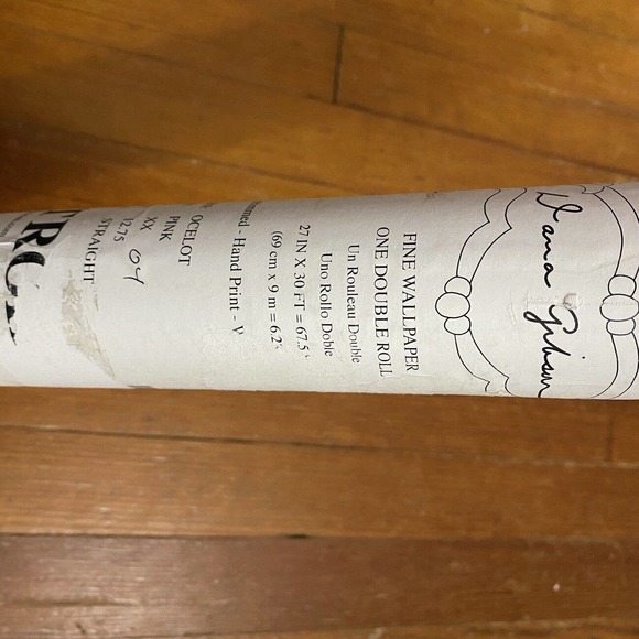 Dana Gibson ocelot white pink leopard print wallpaper double roll 27 in x 30 ft - Picture 8 of 8